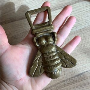 Amazing vintage brass bee bottle opener